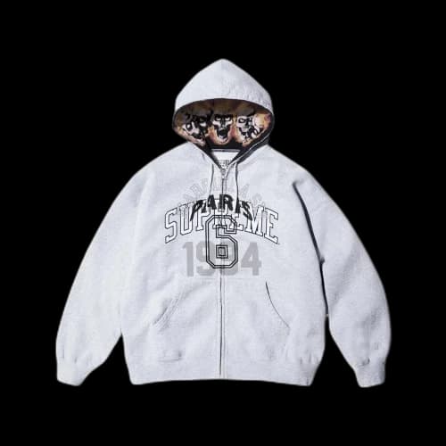 Supreme MM6 Maison Margiela Zip Up Hooded Sweatshirt Ash Grey