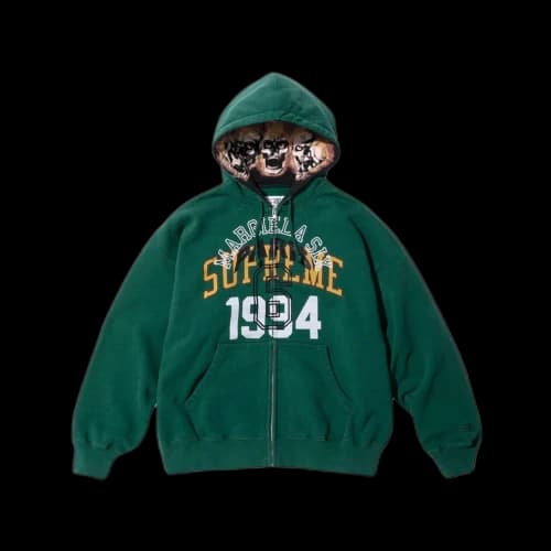 Supreme MM6 Maison Margiela Zip Up Hooded Sweatshirt Dark Green