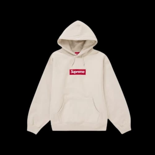 Supreme Box Logo Hooded Sweatshirt Cream