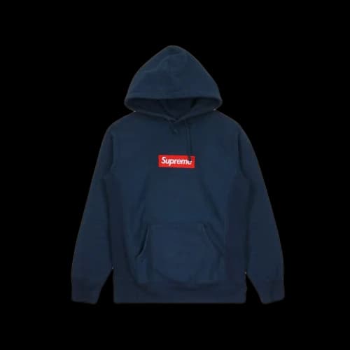 Supreme Box Logo Hooded Sweatshirt Navy