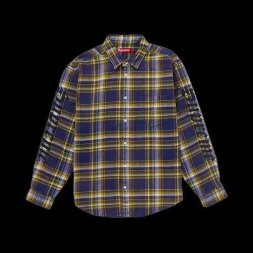 Supreme Old English Plaid Flannel Shirt Blue