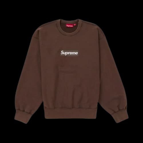 Supreme Washed Box Logo Crewneck Brown