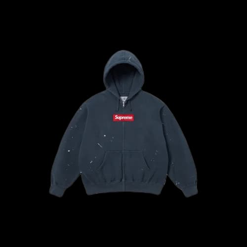 Supreme MM6 Maison Margiela Box Logo Zip Up Hooded Sweatshirt Navy