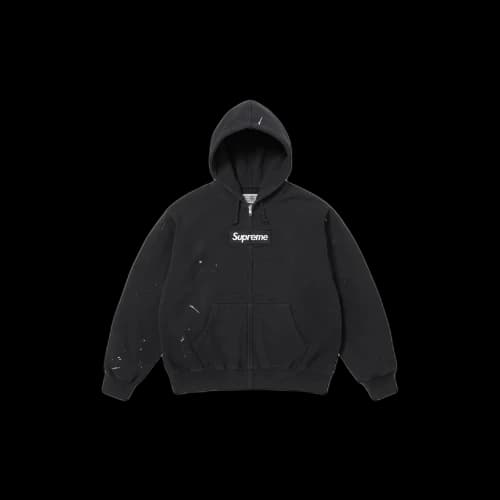 Supreme MM6 Maison Margiela Box Logo Zip Up Hooded Sweatshirt Black