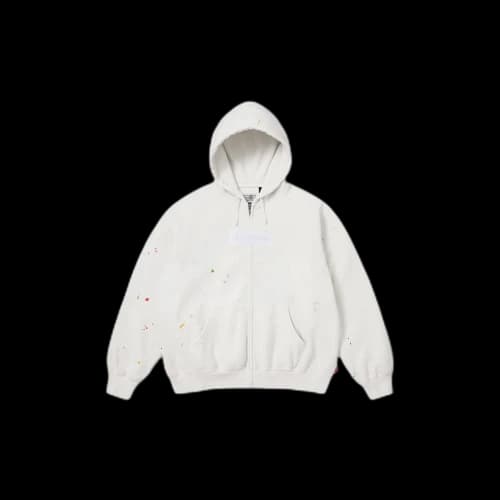 Supreme MM6 Maison Margiela Box Logo Zip Up Hooded Sweatshirt White