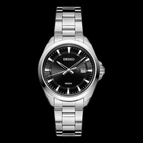 SEIKO Black Steel strip Business Casual waterproof Watch