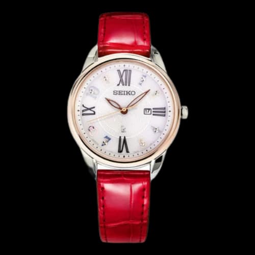 SEIKO Elegant Small Solar Energy quartz Watch Red