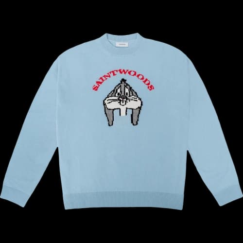 Saintwoods Self Conscious Bunny Knit Sweater 'Teal'