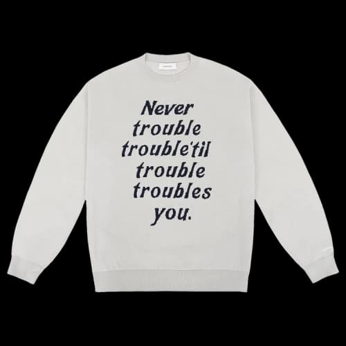 Saintwoods Trouble Crewneck Knit Sweater 'Bone'