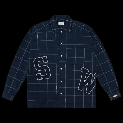 Saintwoods Contrast Stitch Flannel 'Navy'