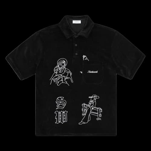 Saintwoods Velour Polo 'Black'
