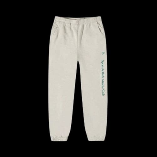 Sporty & Rich Upper East Side Sweatpant 'Heather Grey/Forest'