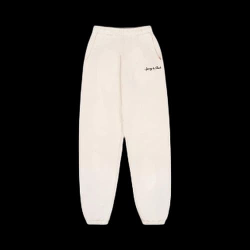 Sporty & Rich Syracuse Embroidered Sweatpant 'Cream'