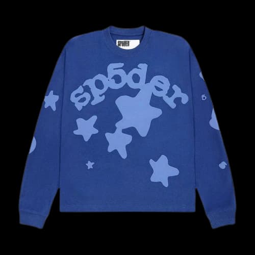 Sp5der Beluga Long-Sleeve HW Tee 'Blue'