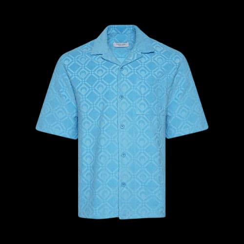 Marine Serre Regenerated Sponge Jacquard Bowling Shirt 'Aquarius Jacquard'