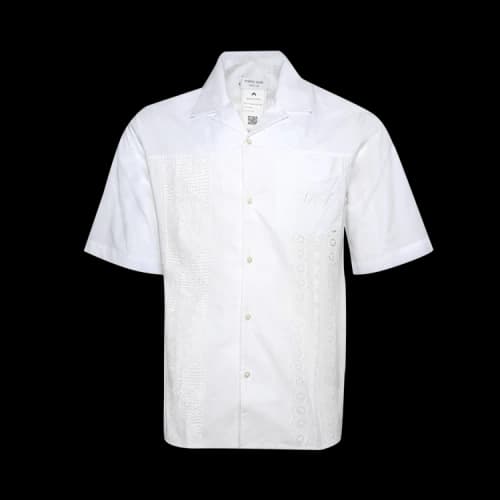 Marine Serre Regenerated Household Linen Bowling Shirt 'White'