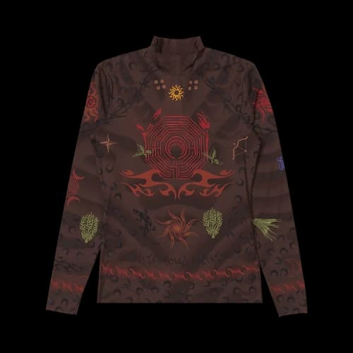Marine Serre Second Skin Tattoo Top 'Punk Shaded Tattoo Brown'
