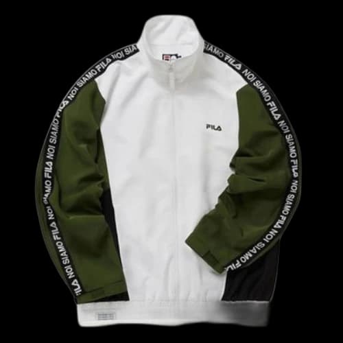 FILA FUSION inline Casual Sports Woven Stand Collar Jacket White