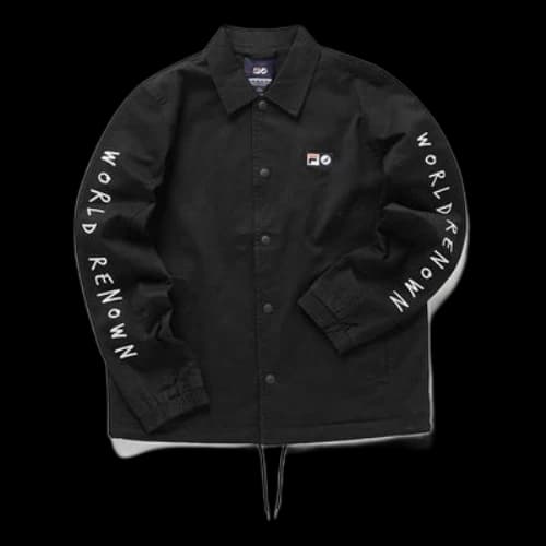 Fila FUSION x Staple Crossover Casual Printing Woven Jacket Couple Style Black