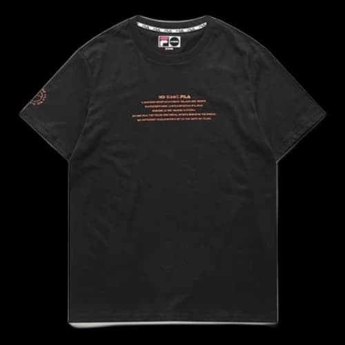 FILA Alphabet Printing Short Sleeve Black