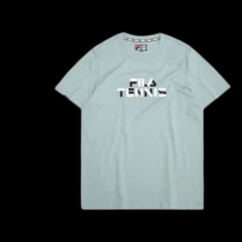 FILA Tennis Alphabet Printing Short Sleeve Gray Green