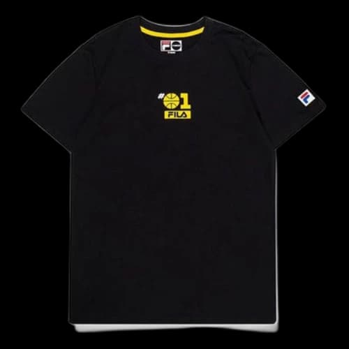 FILA FUSION Basketball Numeric Alphabet Printing Short Sleeve Black