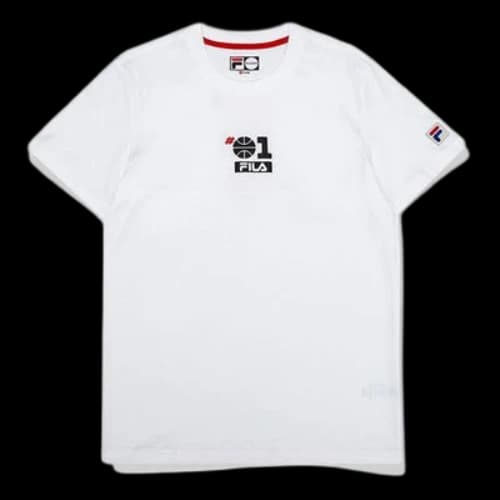 FILA FUSION Basketball Numeric Alphabet Printing Short Sleeve White