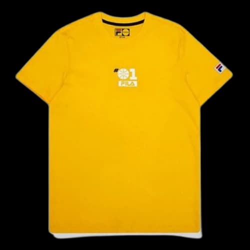 FILA FUSION Basketball Numeric Alphabet Printing Short Sleeve Yellow