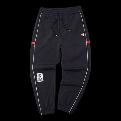 FILA FUSION Woven Loose Casual Sports Pants Black