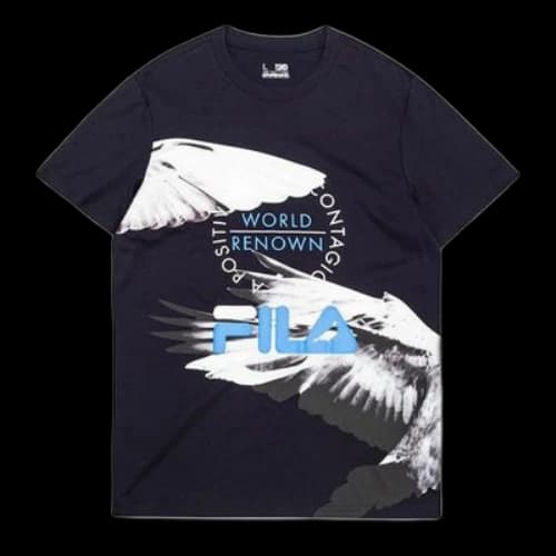 FILA FUSION x Staple Crossover Wings Alphabet Printing Short Sleeve Blue