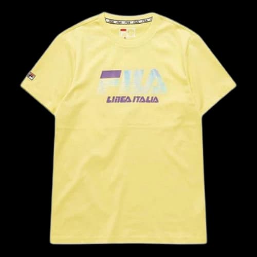 FILA FUSION Basic Round Neck Short Sleeve Couple Style Yellow