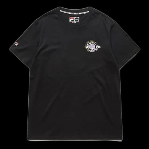 FILA FUSION Basketball Subject Printing Short Sleeve Black