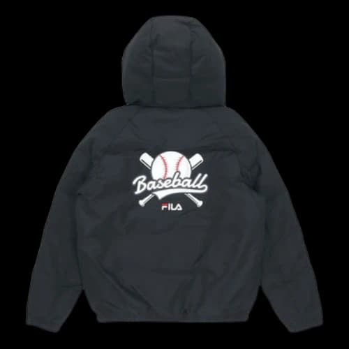 FILA FUSION Logo Print Down Jacket 'Black White'