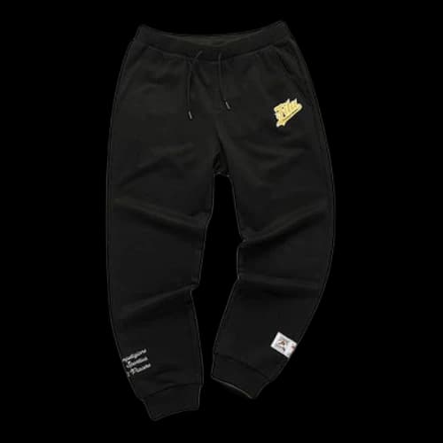 FILA FUSION Casual Sports Printing Bundle Feet Knit Sports Long Pants Black