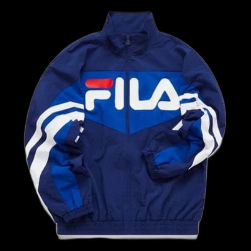FILA FUSION Casual Sports Splicing Woven Stand Collar Jacket Blue