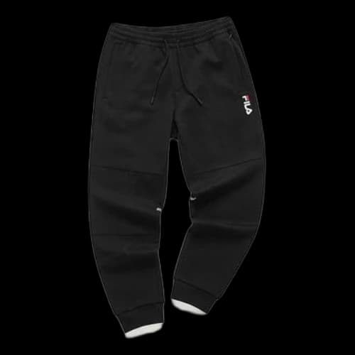 FILA FUSION Athleisure Casual Sports Printing Bundle Feet Knit Long Pants Black