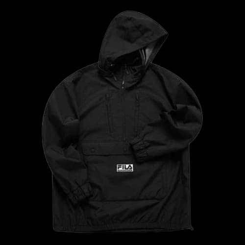 FILA FUSION x White Mountaineering Crossover Solid Color Half Zipper Pullover Woven Black
