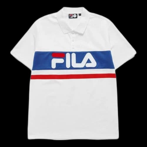 FILA MENS Multicolor Short Sleeve Polo Shirt White