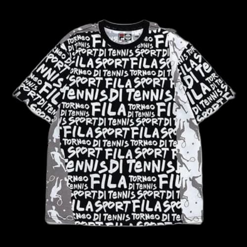 FILA FUSION Casual Sports Breathable Full Print Short Sleeve