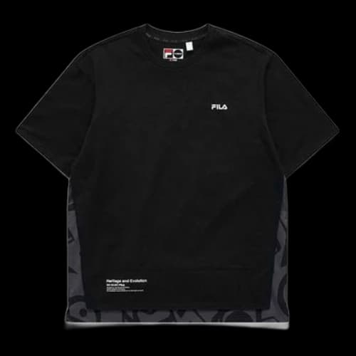 FILA MENS Fusion Casual Sports Tat Crew-neck Short Sleeve Black