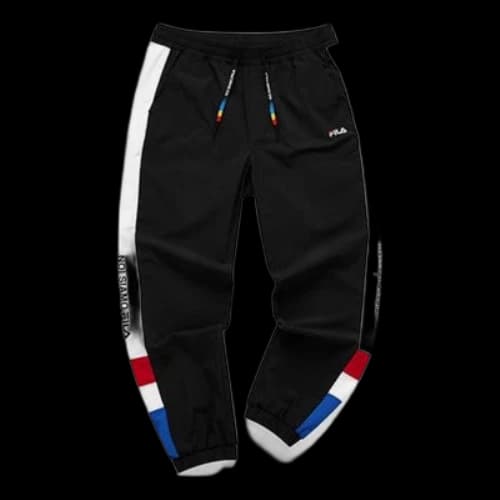 FILA FUSION Colorblock Woven Pants 'Black White'