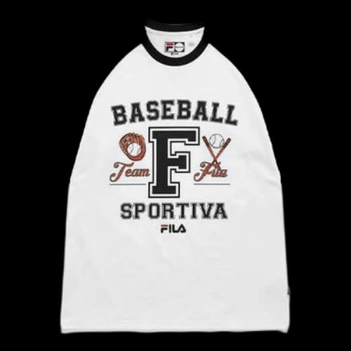 FILA FUSION Contrasting Colors raglan sleeve Sports Short Sleeve Black