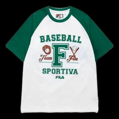 FILA FUSION Contrasting Colors raglan sleeve Sports Short Sleeve Green