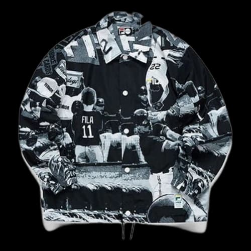 FILA FUSION Coach Casual Sports Loose lapel Full Print Jacket Classic
