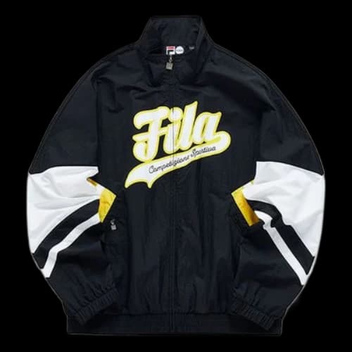 FILA FUSION Contrasting Colors Sports Loose Jacket Black