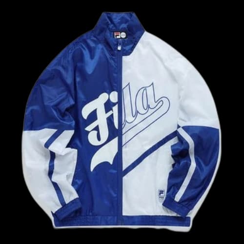 FILA FUSION Thin and light Loose Contrasting Colors Stand Collar Jacket Blue