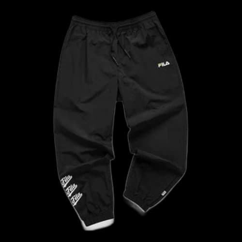 FILA FUSION Loose Fit Sports Printed Woven Pants 'Black'