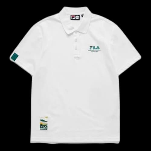 FILA FUSION Logo Casual Sports Short Sleeve Polo Shirt White