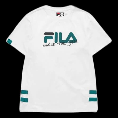 FILA FUSION Casual Sports Round Neck Loose Short Sleeve White