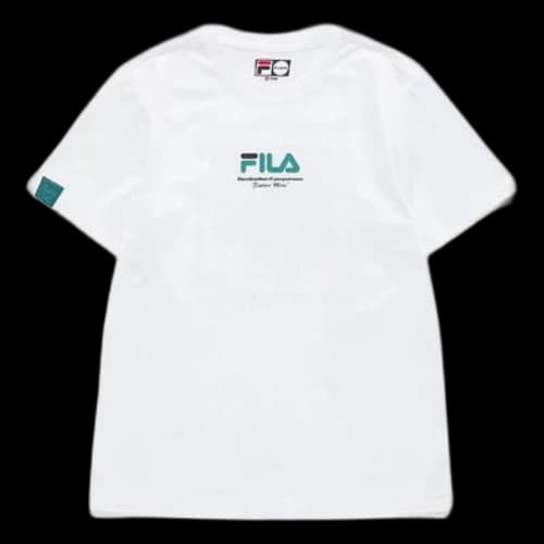 FILA FUSION Casual Sports Round Neck Printing Knit Short Sleeve White